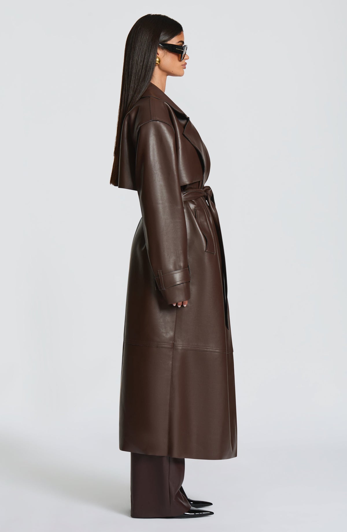 Bridget Trench Coat - Plum Brown