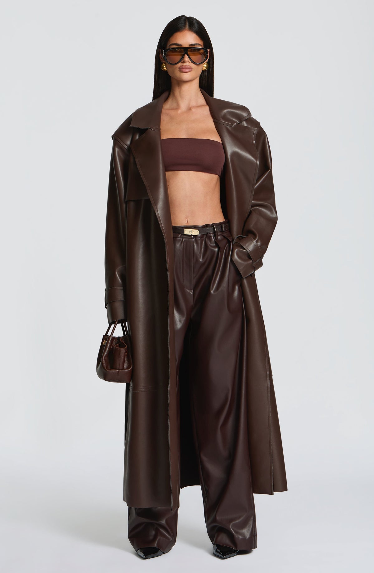 Bridget Trench Coat - Plum Brown