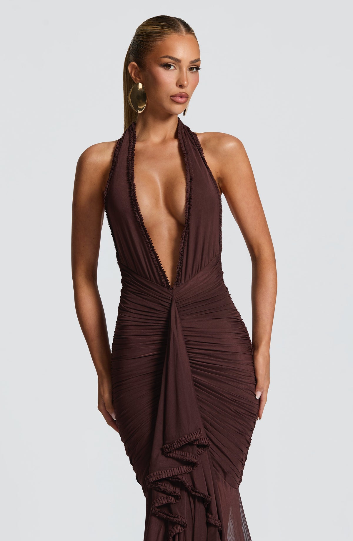 Janessa Maxi Dress - Plum Brown