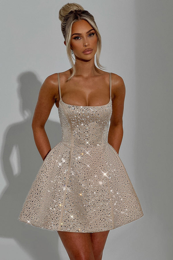 Angelique Mini Dress - Champagne
