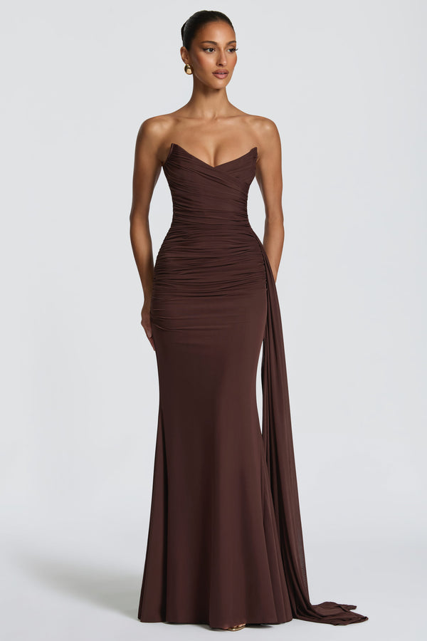 Ashika Maxi Dress - Plum Brown