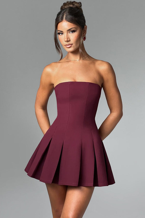 Bryony Mini Dress - Cherry Lacquer