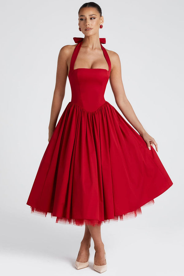 Cressida Midi Dress - Red