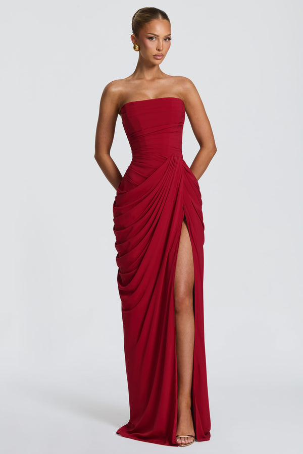 Cyra Maxi Dress - Deep Red