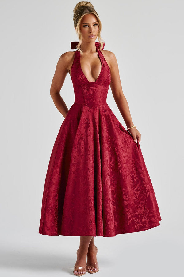 Effie Midi Dress - Red