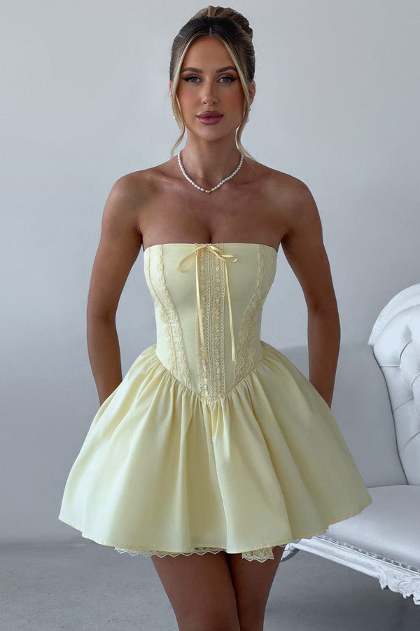 Evie Mini Dress - Lemon