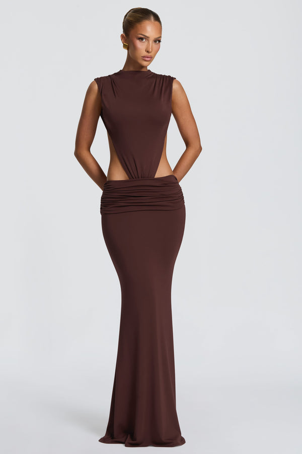 Fenella Maxi Dress - Plum Brown