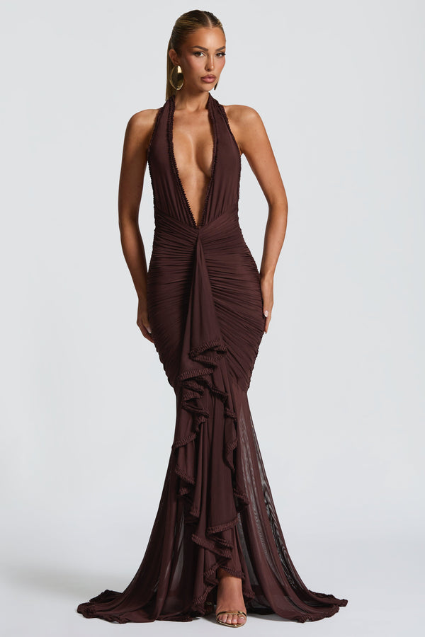 Janessa Maxi Dress - Plum Brown