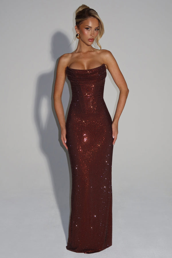 Mirabella Maxi Dress - Plum Brown